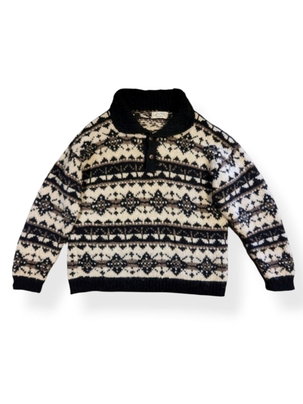 Vintage Knitted Fair Isle Sweater Size  Medium